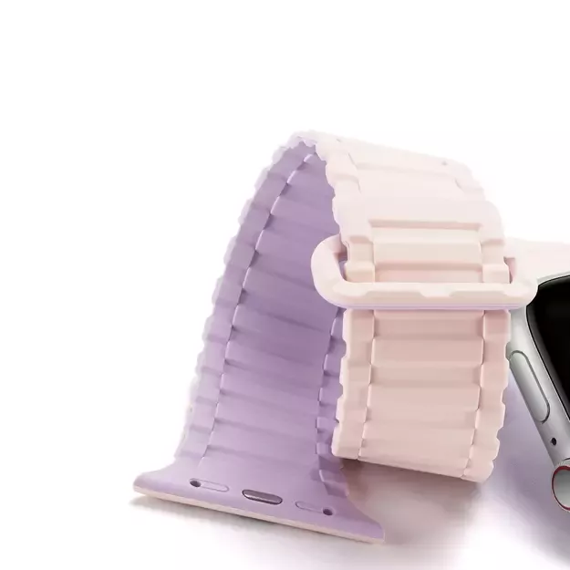 Dux Ducis Strap (Armor Version) Apple Watch Ultra, SE, 9, 8, 7, 6, 5, 4, 3, 2, 1 (49, 45, 44, 42 mm) Silicone Magnetic Band Bracelet Pink Purple 2