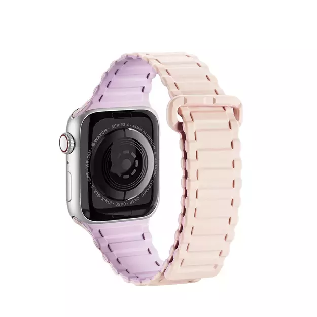 Dux Ducis Strap (Armor Version) Apple Watch Ultra, SE, 9, 8, 7, 6, 5, 4, 3, 2, 1 (49, 45, 44, 42 mm) Silicone Magnetic Band Bracelet Pink Purple 1
