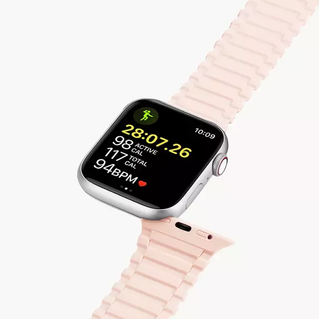 Dux Ducis Strap (Armor Version) Apple Watch Ultra, SE, 9, 8, 7, 6, 5, 4, 3, 2, 1 (49, 45, 44, 42 mm) Silicone Magnetic Band Bracelet Pink Purple 3