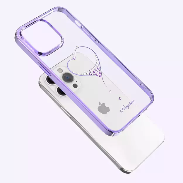 Silicone case with Swarovski crystals Kingxbar Wish Series for iPhone 14 Plus - purple 9