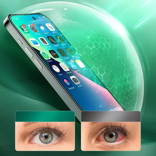 Joyroom Knight Green Glass for iPhone 14 Pro with Full Screen Anti Blue Light Filter (JR-G02) 2