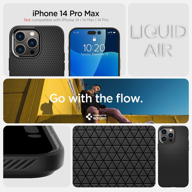 Spigen Liquid Air Case for iPhone 14 Pro Max - Matte Black 44