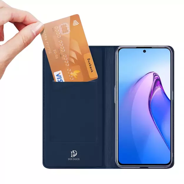 Dux Ducis Skin Pro case for Oppo Reno 8 Pro flip cover card wallet stand blue 11