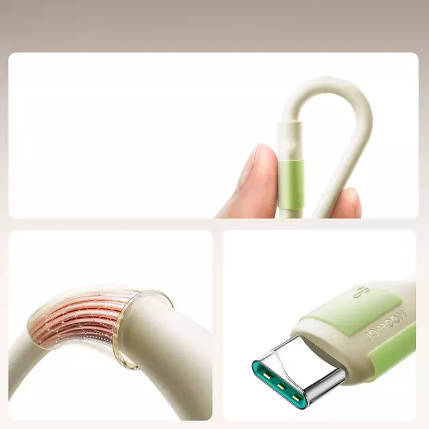 Joyroom S-A53 3A USB-A - USB-C Cable with Fluorescent Tip 1.2m - Beige 1