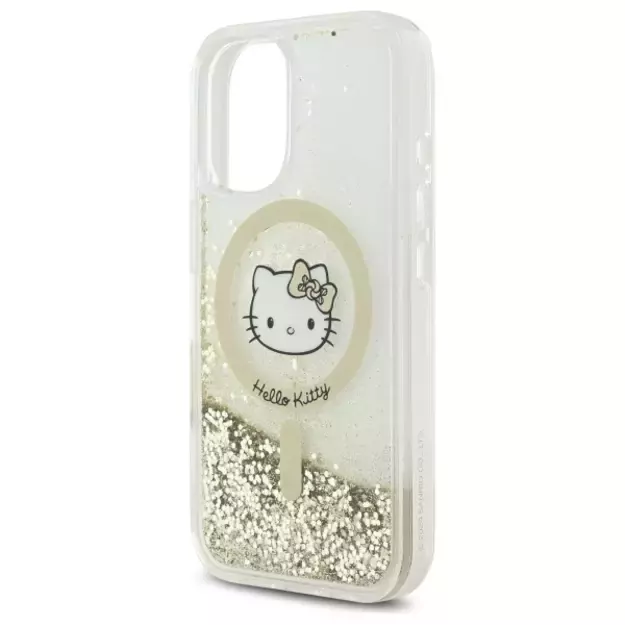 Hello Kitty Liquid Glitter Fever MagSafe iPhone 16 Case - Gold 12