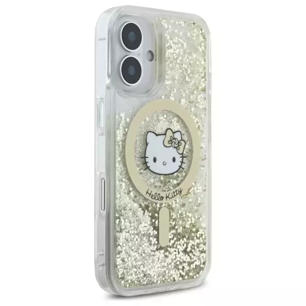 Hello Kitty Liquid Glitter Fever MagSafe iPhone 16 Case - Gold 10