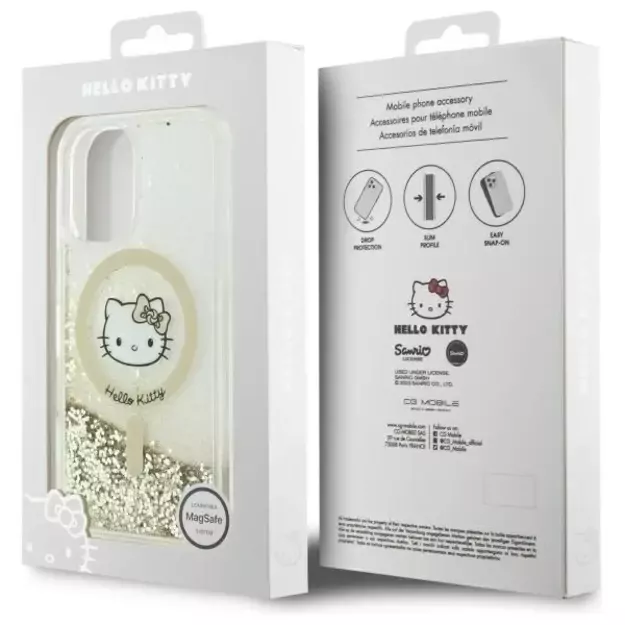 Hello Kitty Liquid Glitter Fever MagSafe iPhone 16 Case - Gold 14