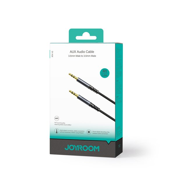 Joyroom stereo audio cable AUX 3.5 mm mini jack 1.2m black (SY-A08) 4