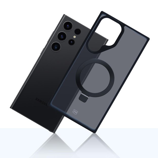 3mk Smoke Case Mag&amp Stand for Samsung Galaxy S24 ultra - black 1