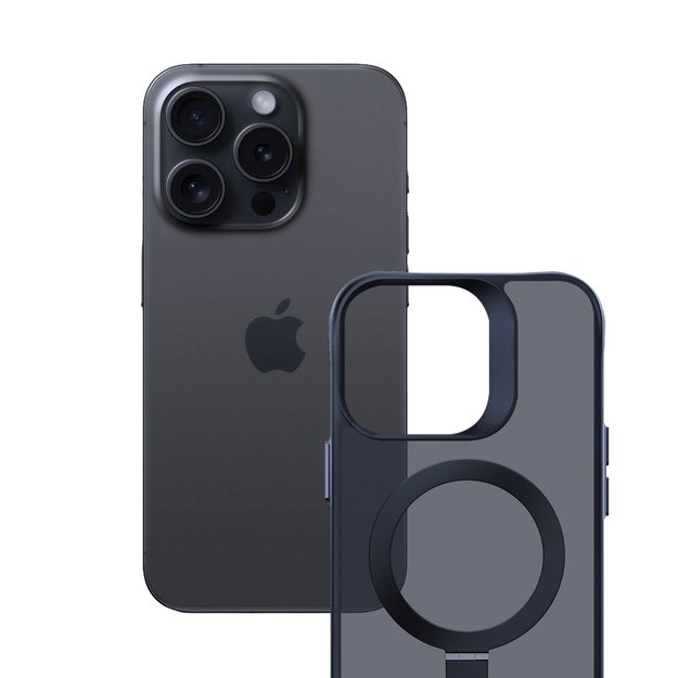 3mk Smoke Case Mag&amp Stand for Apple iPhone 15 pro max - black 10