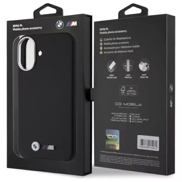 BMW M Smooth Full Wrapped Metal MagSafe iPhone 16 Case - Black 14