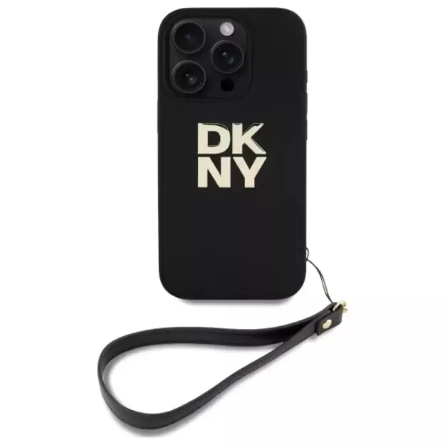 DKNY Wrist Strap Stock Logo iPhone 16 Pro Case - Black 7