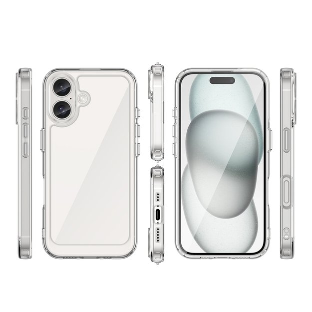 Outer Space Case with Gel Frame for iPhone 16 - Clear 1