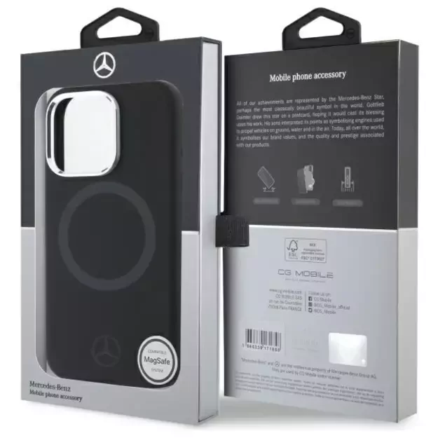 Mercedes Silicone Tonal Logo MagSafe iPhone 16 Pro Case - Black 14