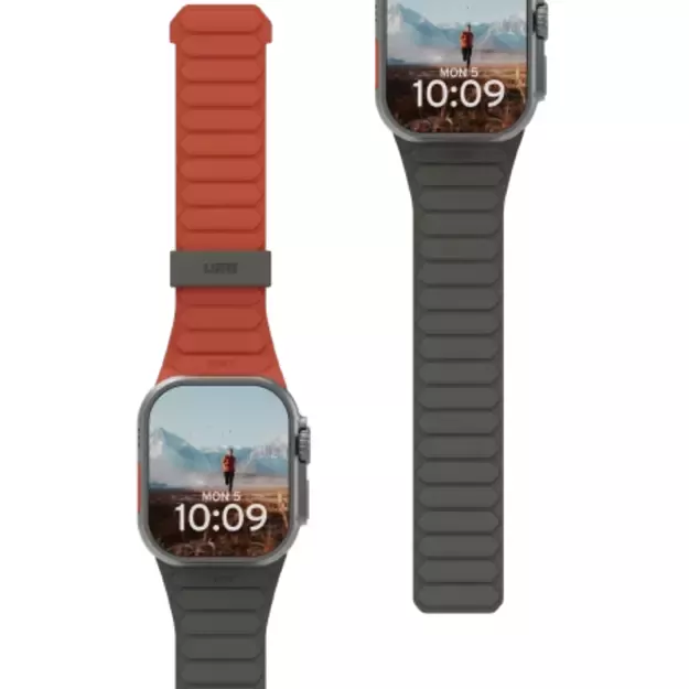 UAG Pathfinder Silicone Double-Sided Magnetic Strap for Apple Watch 42 / 44 / 45 / 46 / 49mm - Gray-Orange 4