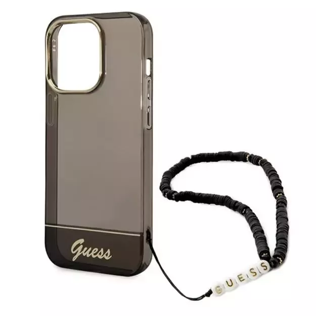 Guess GUHCP14LHGCOHK iPhone 14 Pro 6,1  czarny/black hardcase Translucent Pearl Strap 10