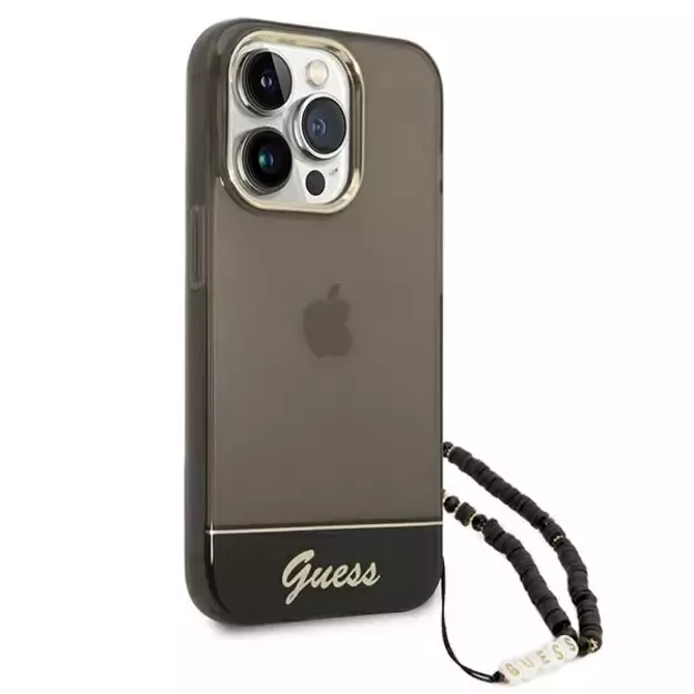 Guess GUHCP14LHGCOHK iPhone 14 Pro 6,1  czarny/black hardcase Translucent Pearl Strap 8