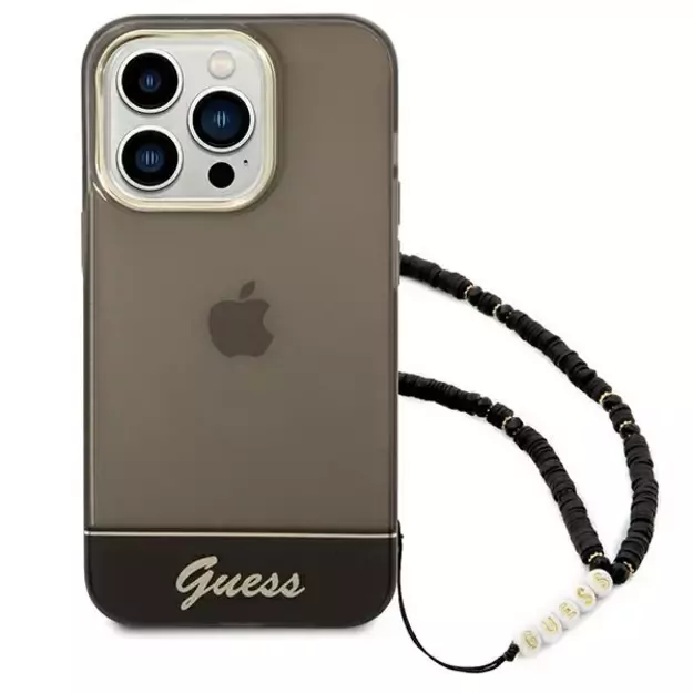 Guess GUHCP14LHGCOHK iPhone 14 Pro 6,1  czarny/black hardcase Translucent Pearl Strap 7
