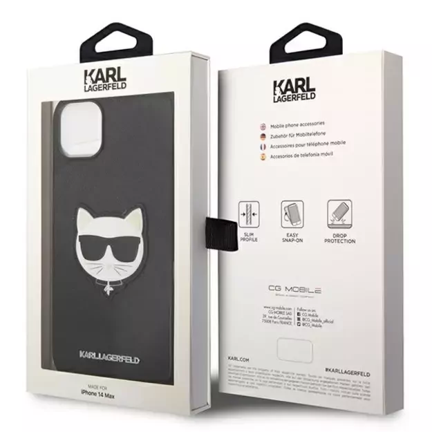 Karl Lagerfeld KLHCP14MSAPCHK iPhone 14 Plus 6,7  hardcase czarny/black Saffiano Choupette Head Patch 14