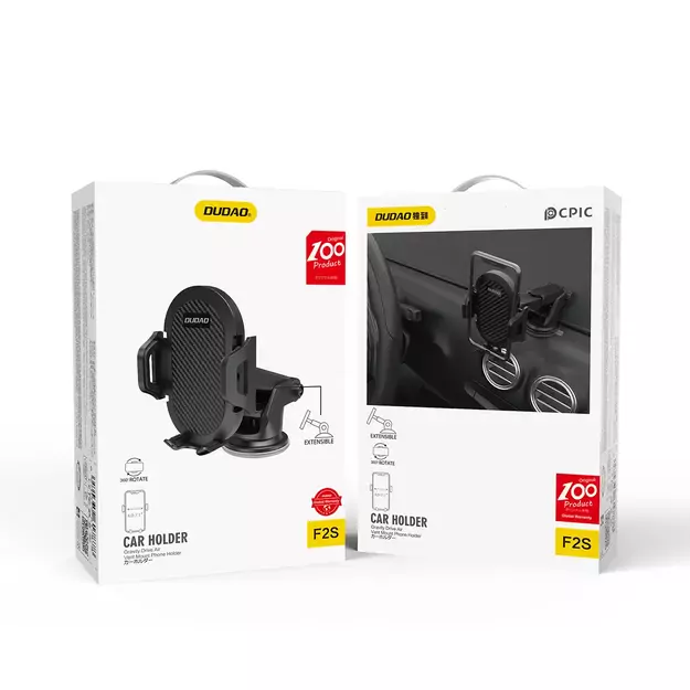 Dudao Telescopic Gravity Car Windshield Mount Holder Black (new F2S black) 3