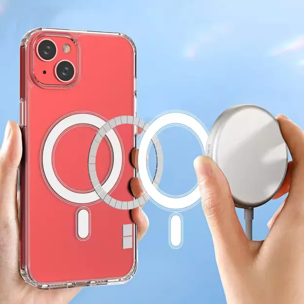 Clear Magnetic Case with MagSafe for iPhone 14 Plus with silver ring - transparent 2