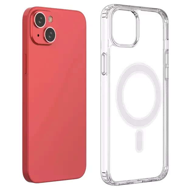 Clear Magnetic Case with MagSafe for iPhone 14 Plus with silver ring - transparent 6