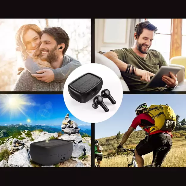 Choetech TWS wireless headphones with solar panel black (BH-T09) 5