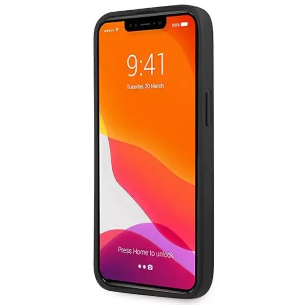 AMG AMHCP14XGSEBK iPhone 14 Pro Max 6,7 &quot black / black hardcase Leather Debossed Lines 4