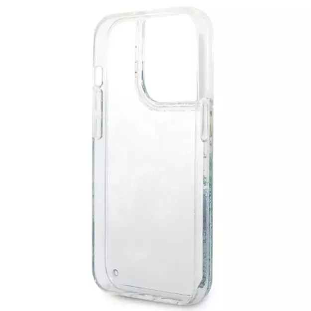 Guess GUHCP14LLFLSN iPhone 14 Pro 6.1&quot  green/green hardcase Flower Liquid Glitter 6