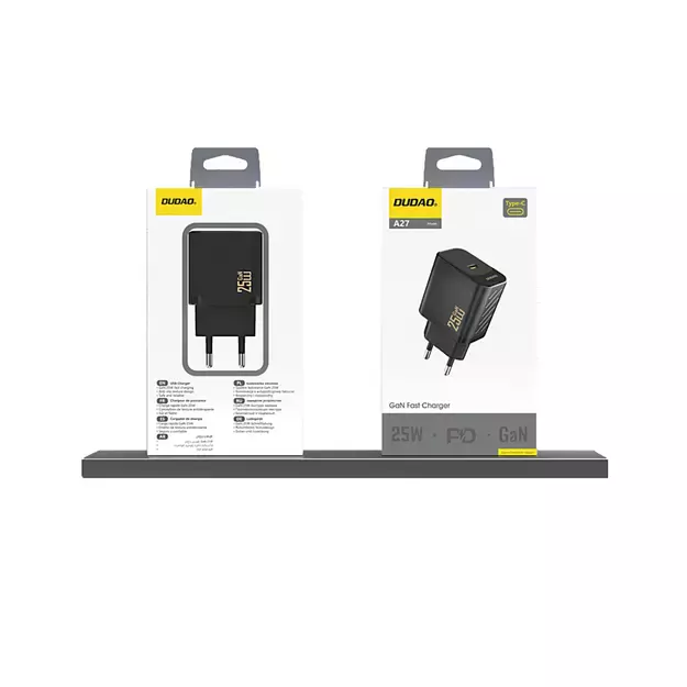 Dudao A27 25W GaN USB-C Wall Charger - Black 6