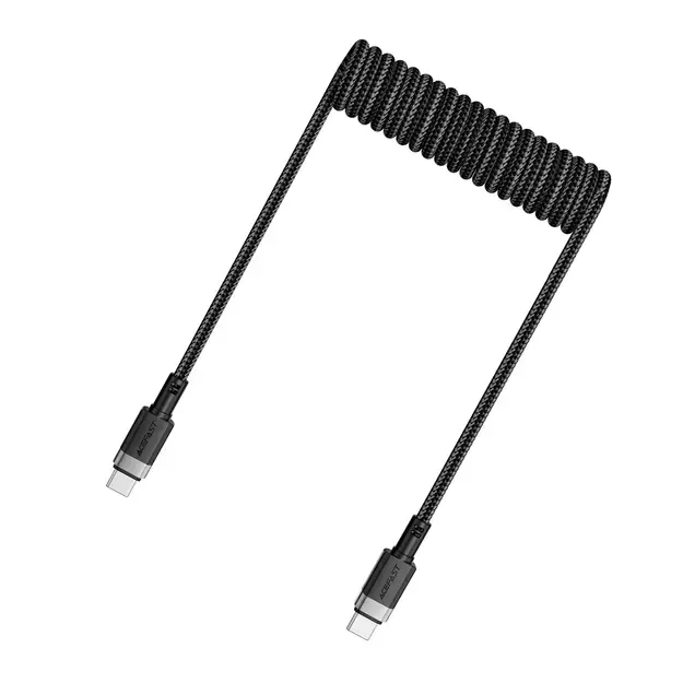 Acefast C14-03 USB-C - USB-C Spring Cable 480Mb/s 3A 1.2m - Black 7