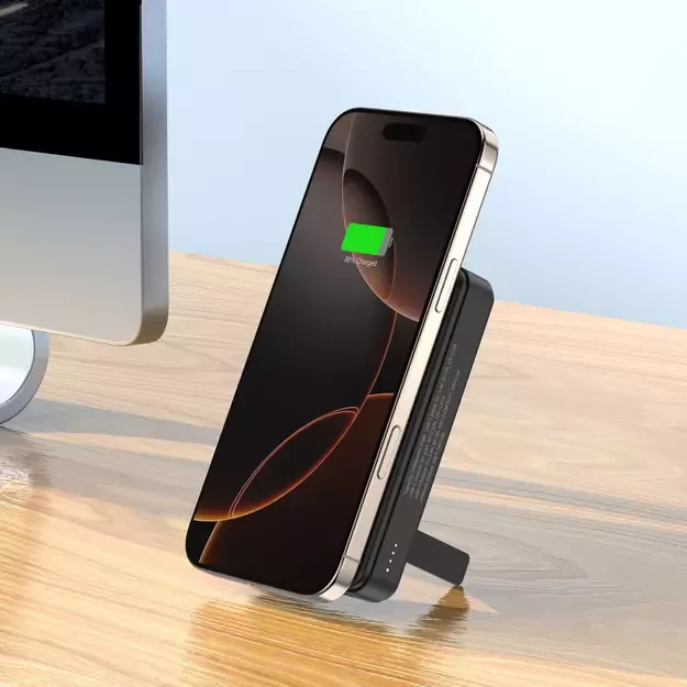 Powerbank Wozinsky WLWP-10KA0Y3S 22.5W PD Qi2 10000 mAh, with stand, 1x USB-A, 1x USB-C - black 6