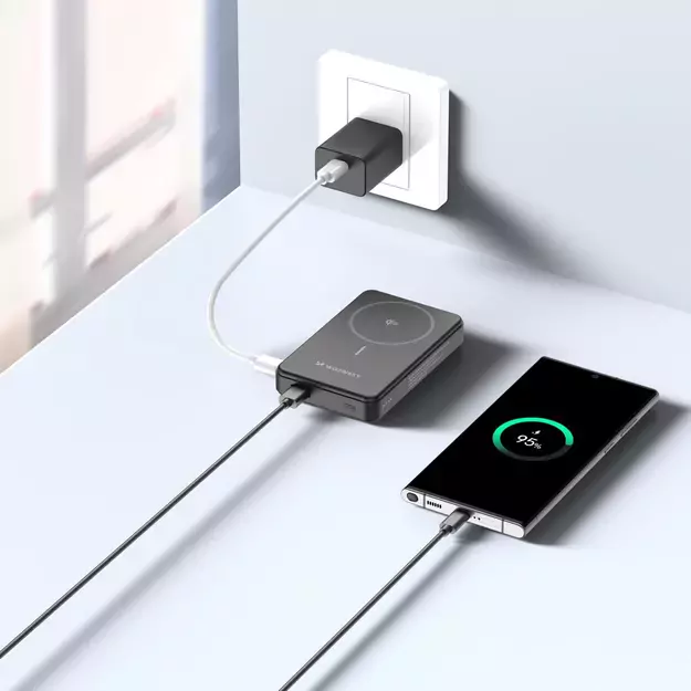 Powerbank Wozinsky WLWP-10KA0Y3S 22.5W PD Qi2 10000 mAh, with stand, 1x USB-A, 1x USB-C - black 3