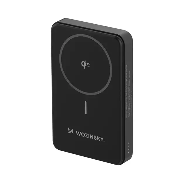 Powerbank Wozinsky WLWP-10KA0Y3S 22.5W PD Qi2 10000 mAh, with stand, 1x USB-A, 1x USB-C - black