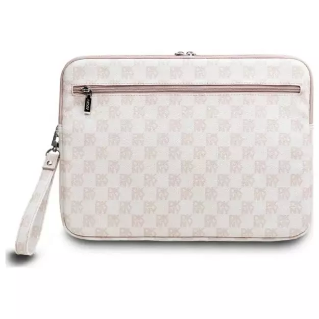DKNY Sleeve Checkered Pattern Printed Stripes 14&quot  Laptop Case - Pink 4