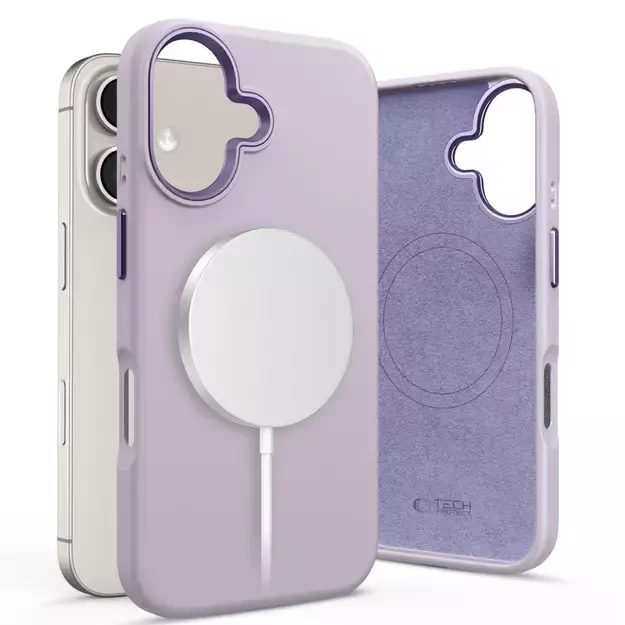 Tech-Protect Silicone PU MagSafe iPhone 16 Case - Purple
