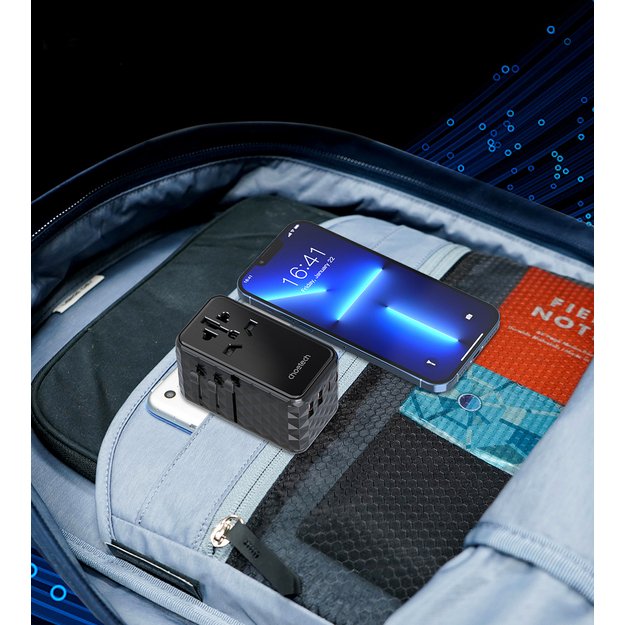 Choetech PD6028 EU / US / AUS / UK travel adapter 2x USB-C 2x USB-A 100W - black 3