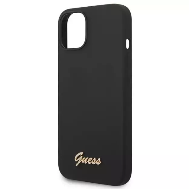 Guess GUHCP14MSLSMK iPhone 14 Plus 6.7 &quot black / black hard case Silicone Vintage Gold Logo 1