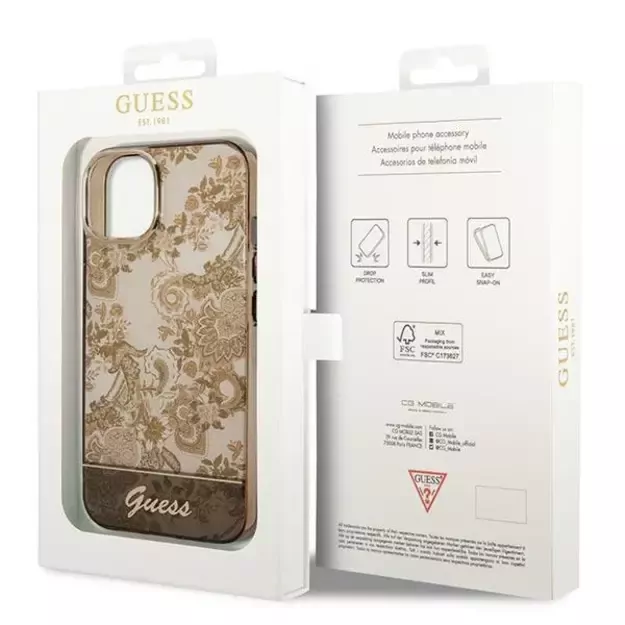 Guess GUHCP14SHGPLHC iPhone 14 6.1  ocher hardcase Porcelain Collection 7