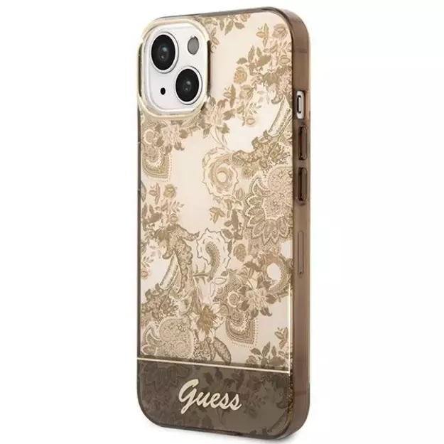 Guess GUHCP14SHGPLHC iPhone 14 6.1  ocher hardcase Porcelain Collection 1