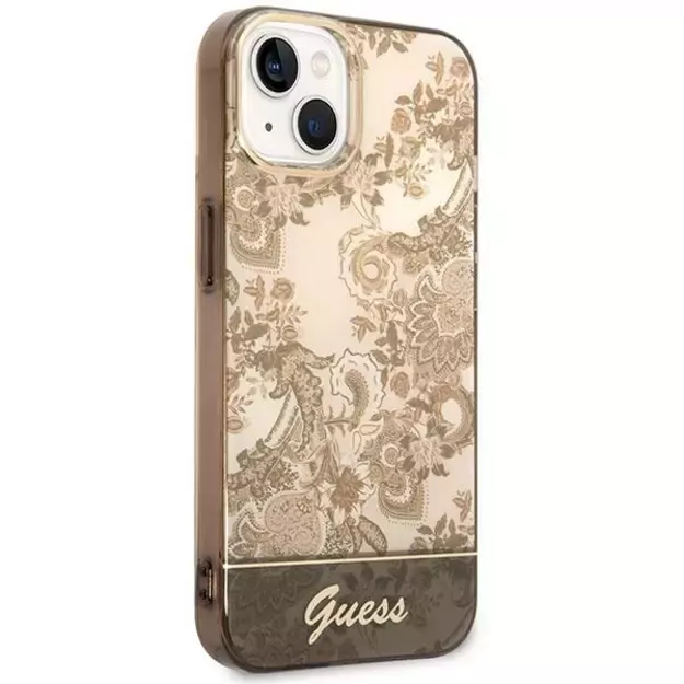 Guess GUHCP14SHGPLHC iPhone 14 6.1  ocher hardcase Porcelain Collection 3