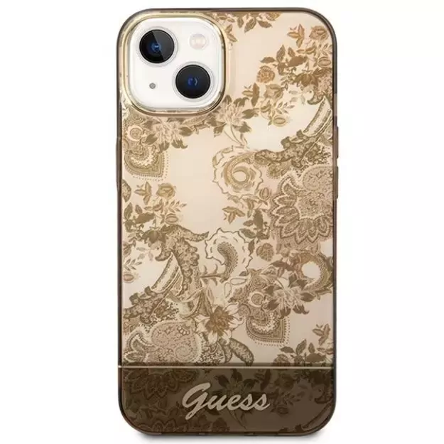 Guess GUHCP14SHGPLHC iPhone 14 6.1  ocher hardcase Porcelain Collection 2