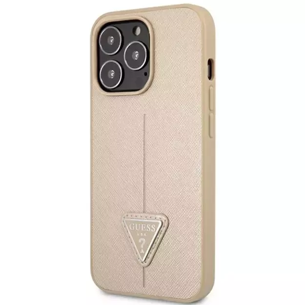 Guess GUHCP14XPSATLE iPhone 14 Pro Max 6,7 &quot beige / beige hardcase SaffianoTriangle Logo 8