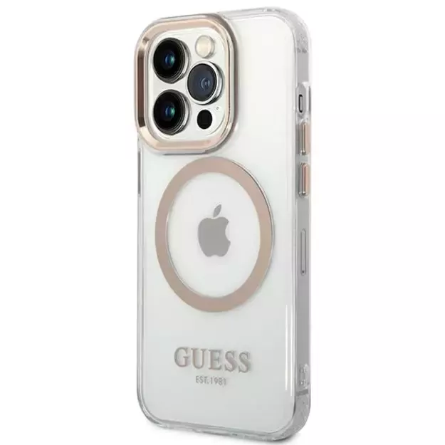 Guess GUHMP14LHTRMD iPhone 14 Pro 6.1 &quot gold / gold hard case Metal Outline Magsafe 1