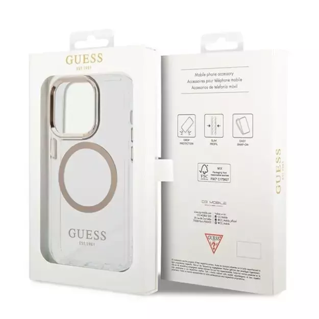 Guess GUHMP14LHTRMD iPhone 14 Pro 6.1 &quot gold / gold hard case Metal Outline Magsafe 7