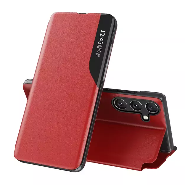 Eco Leather View Case elegant case with flap and stand function for Samsung Galaxy A56 - red