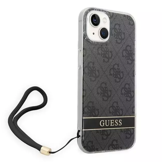 Guess GUOHCP14MH4STK iPhone 14 Plus 6.7 &quot black / black hardcase 4G Print Strap 1