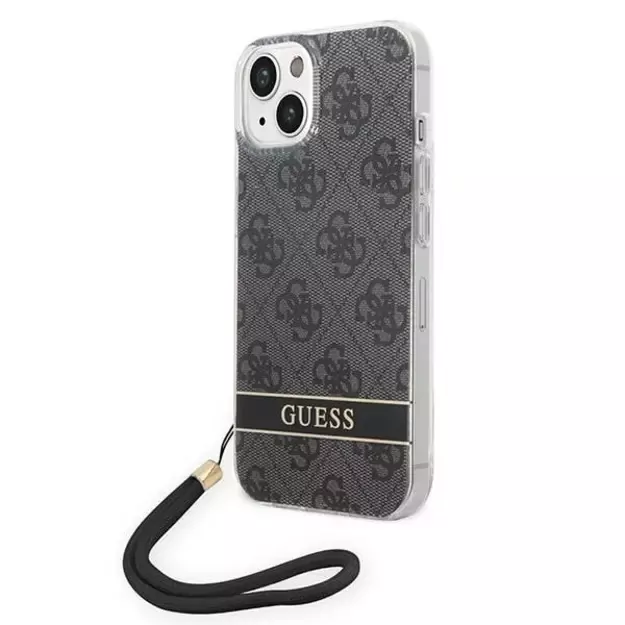 Guess GUOHCP14MH4STK iPhone 14 Plus 6.7 &quot black / black hardcase 4G Print Strap