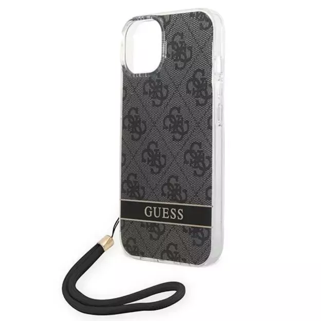 Guess GUOHCP14MH4STK iPhone 14 Plus 6.7 &quot black / black hardcase 4G Print Strap 3