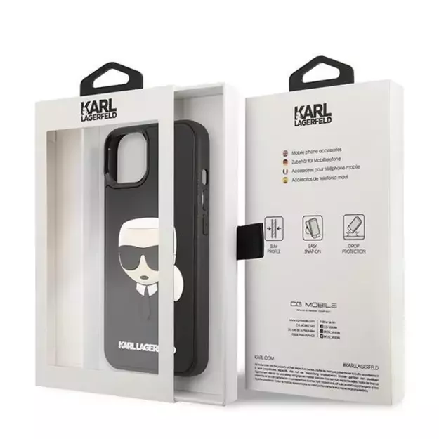 Karl Lagerfeld KLHCP14MKH3DBK iPhone 14 Plus 6.7  black / black hardcase 3D Rubber Karl s Head 14